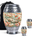 White Duck Funeral Urn - Mesmerizing Lotus Floral Urn For Ashes