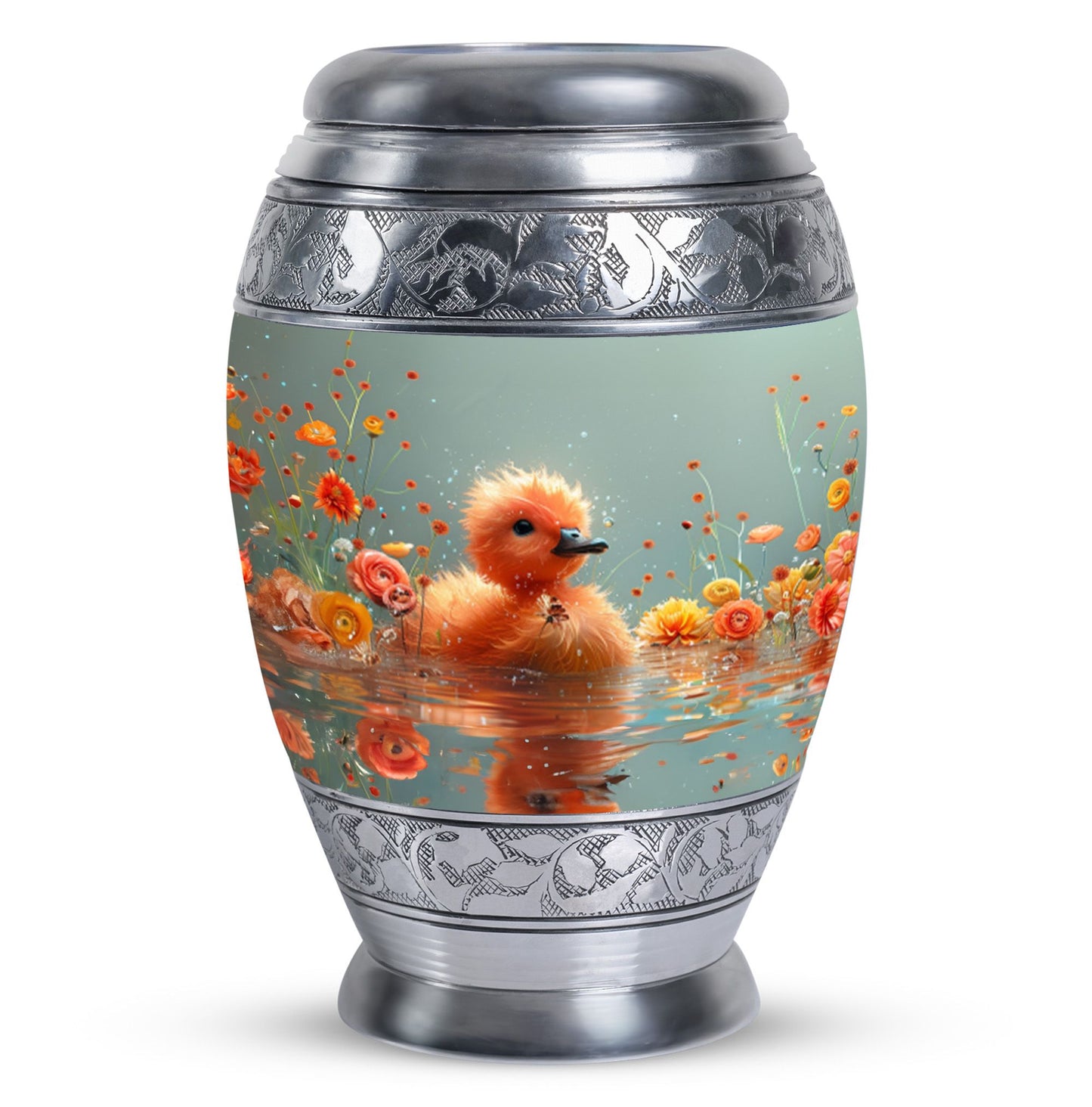 Personalized Flower Keepsake Urn for Human Ashes - 10-inch, 200 cu in - Yatskia