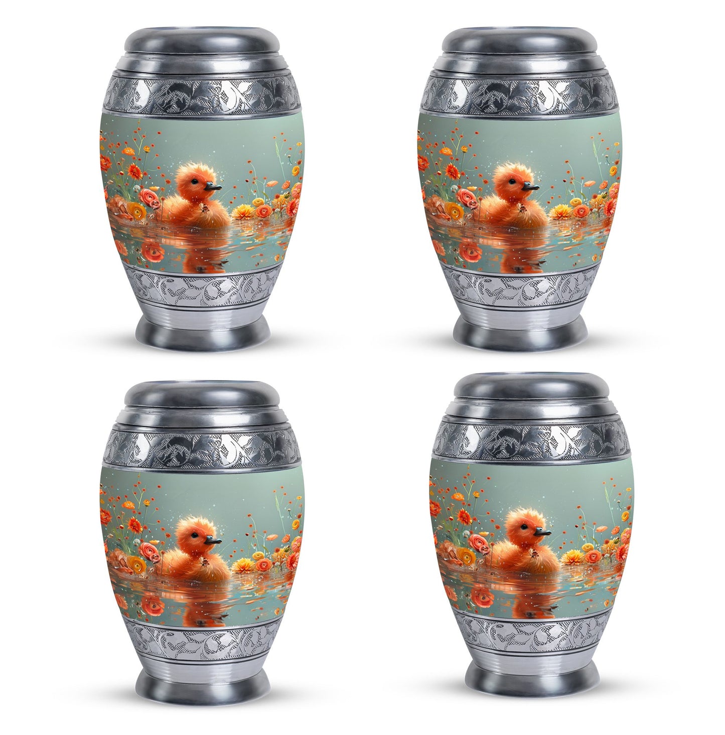 Personalized Flower Keepsake Urn for Human Ashes - 10-inch, 200 cu in - Yatskia