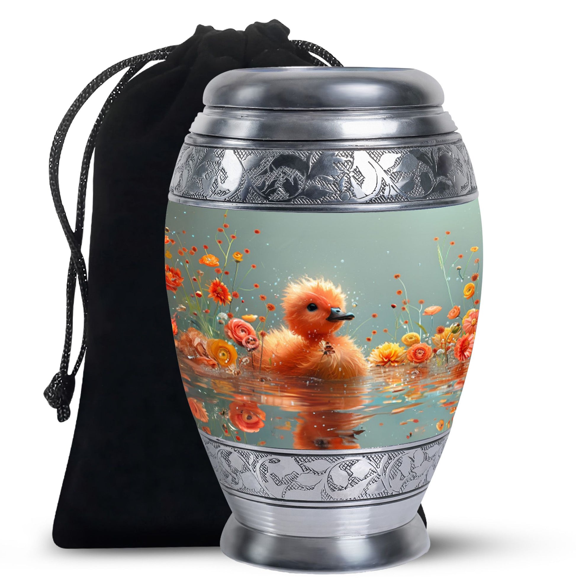 Baby Duck Memorial Urn Combo Set - Large And Keepsake Ashes Urn