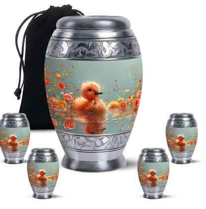 Personalized Flower Keepsake Urn for Human Ashes - 10-inch, 200 cu in - Yatskia