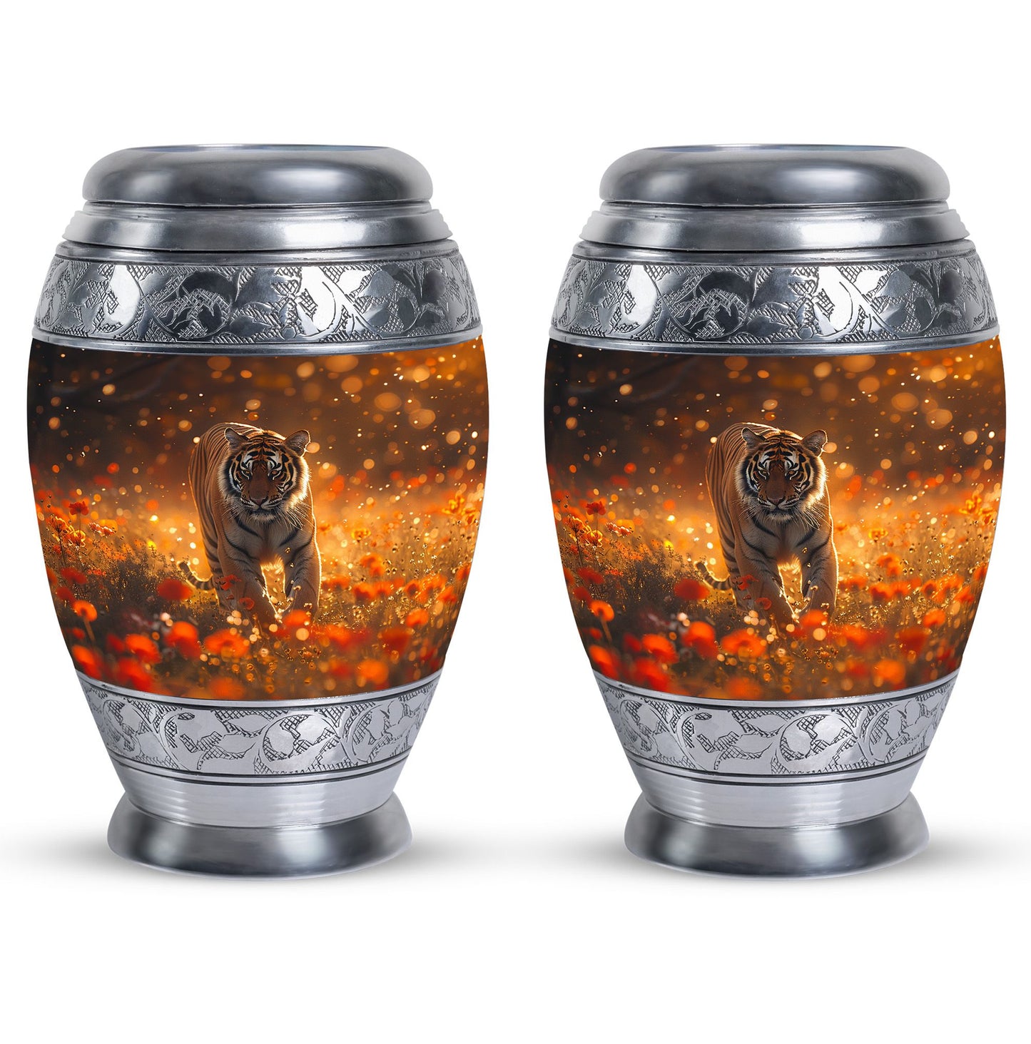 Personalized Tiger Cremation Urn for Human Ashes - 10-inch, 200 cu in - Yatskia