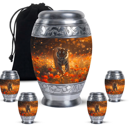 Personalized Tiger Cremation Urn for Human Ashes - 10-inch, 200 cu in - Yatskia