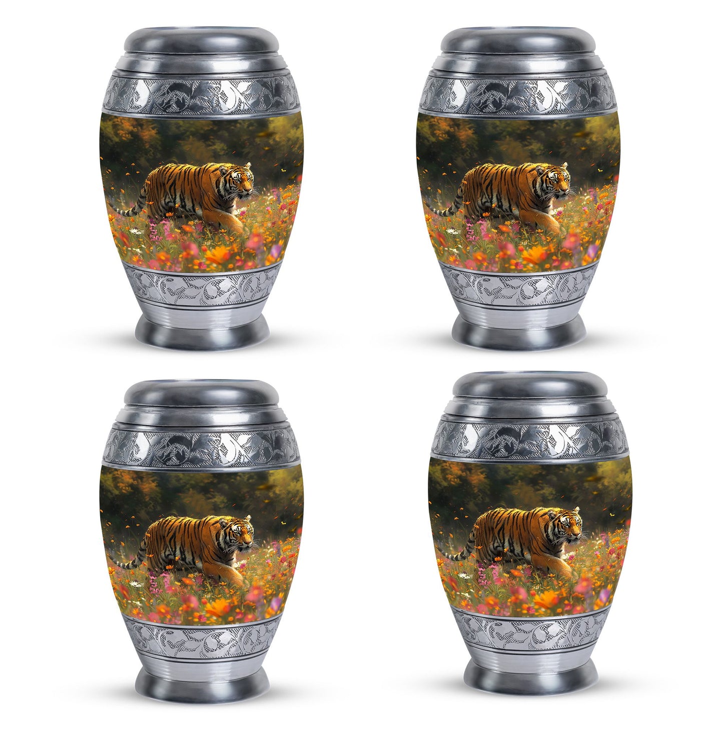Personalized Tiger Keepsake Urn for Human Ashes - 10-inch, 200 cu in - Yatskia