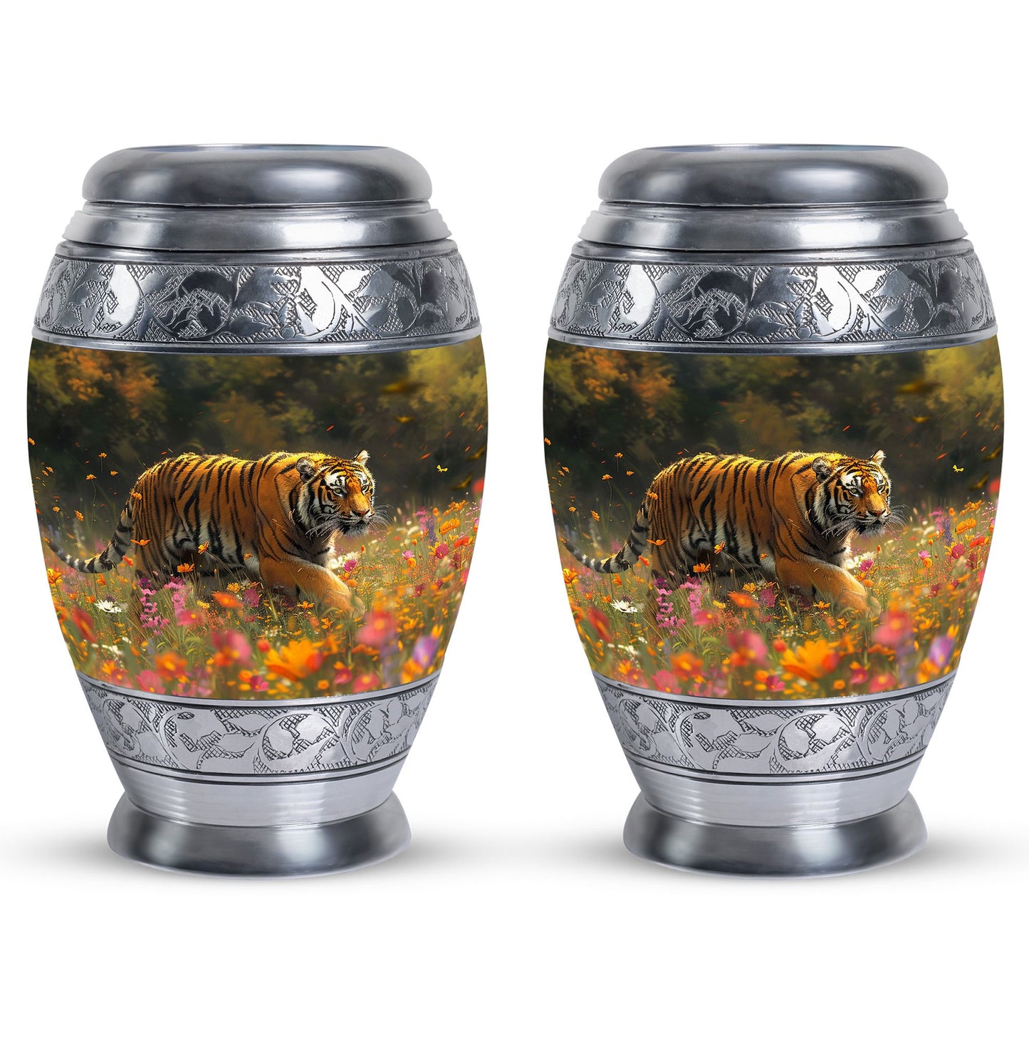 Personalized Tiger Keepsake Urn for Human Ashes - 10-inch, 200 cu in - Yatskia