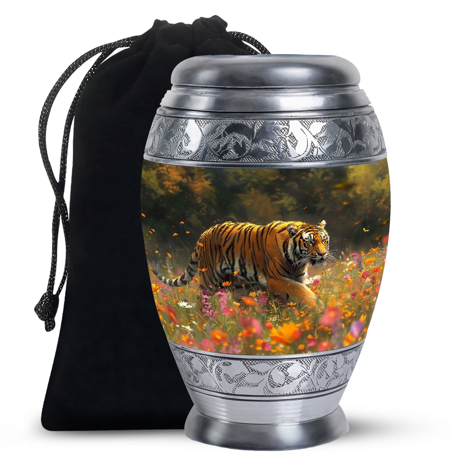 Personalized Tiger Keepsake Urn for Human Ashes - 10-inch, 200 cu in - Yatskia