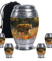 Bengal Tiger Urn Combo Set  - Large & Keepsake Urn Set For Funeral