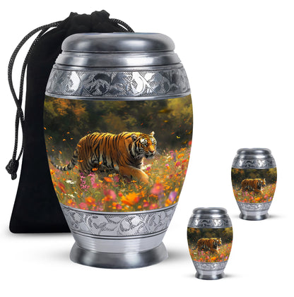 Personalized Tiger Keepsake Urn for Human Ashes - 10-inch, 200 cu in - Yatskia