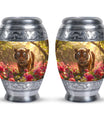 Tiger Memorial Urn For Ashes - Pink Flowers Garden Cremation Urn