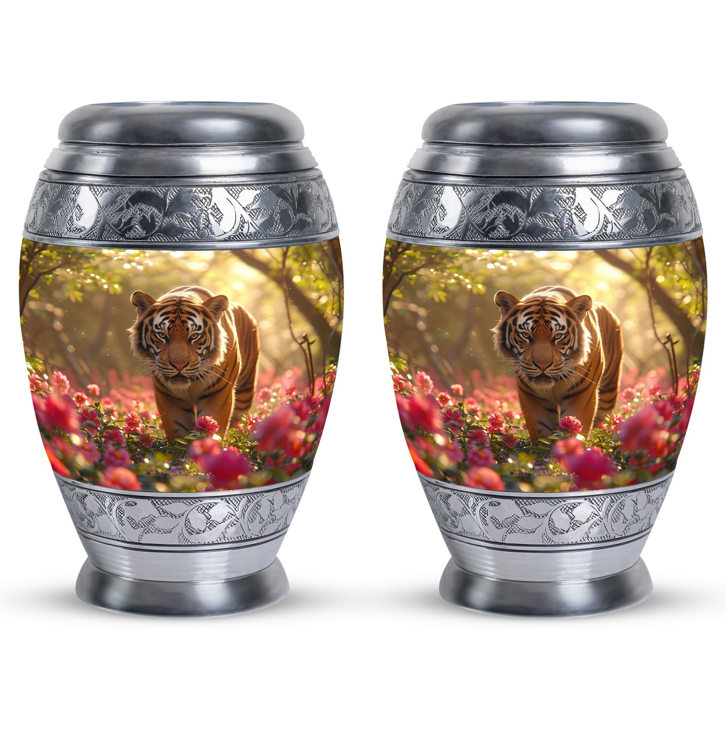 Personalized Tiger Cremation Urn for Human Ashes - 10-inch, 200 cu in - Yatskia