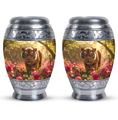 Personalized Tiger Cremation Urn for Human Ashes - 10-inch, 200 cu in - Yatskia