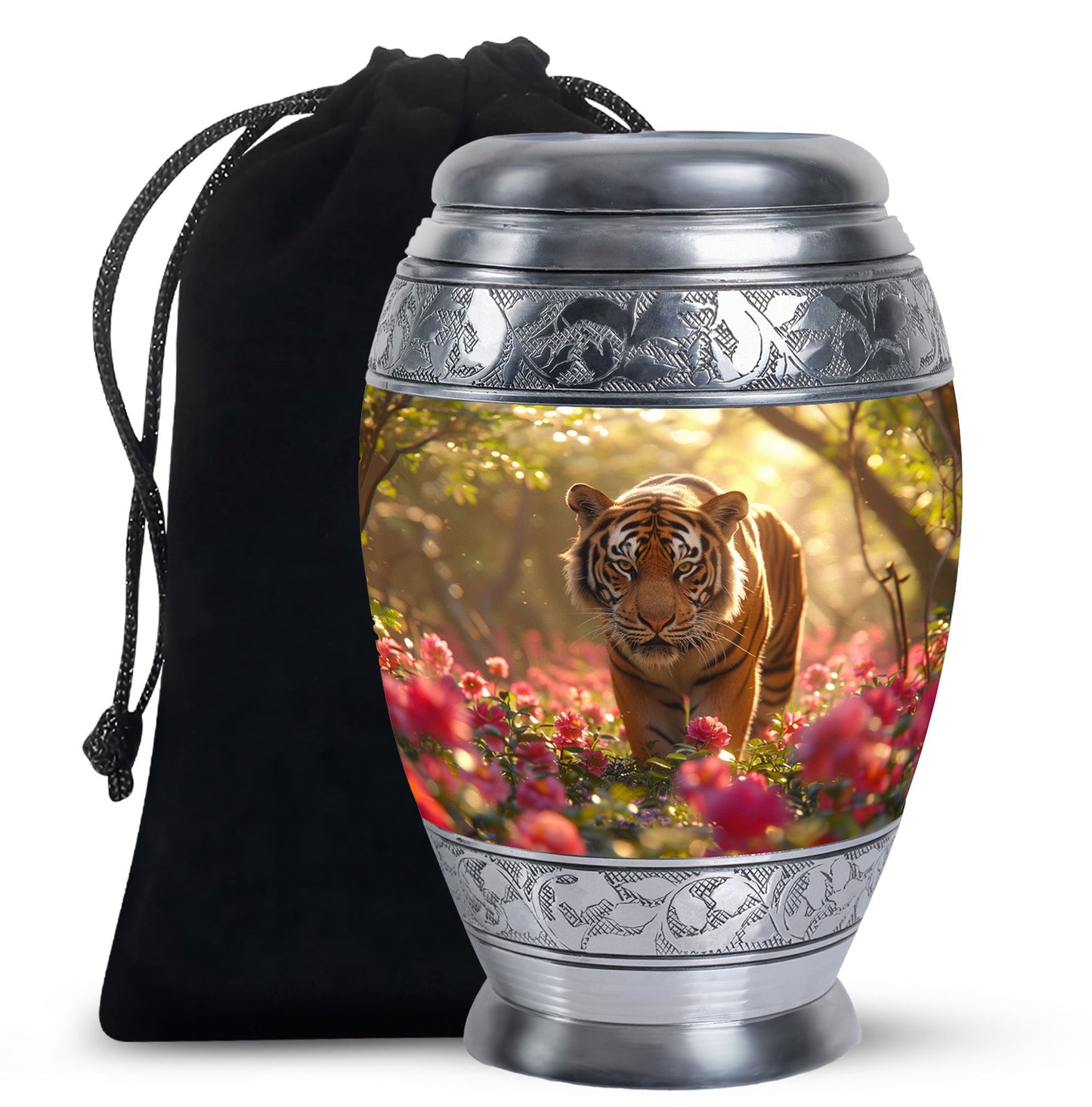 Personalized Tiger Cremation Urn for Human Ashes - 10-inch, 200 cu in - Yatskia