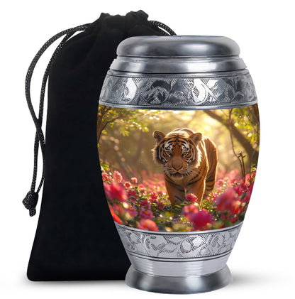 Personalized Tiger Cremation Urn for Human Ashes - 10-inch, 200 cu in - Yatskia