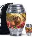 Tiger Memorial Urn For Ashes - Pink Flowers Garden Cremation Urn
