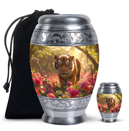 Personalized Tiger Cremation Urn for Human Ashes - 10-inch, 200 cu in - Yatskia