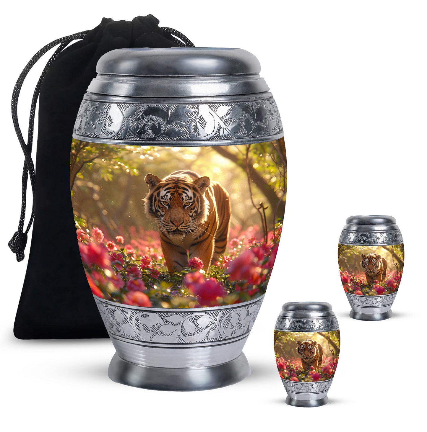 Personalized Tiger Cremation Urn for Human Ashes - 10-inch, 200 cu in - Yatskia