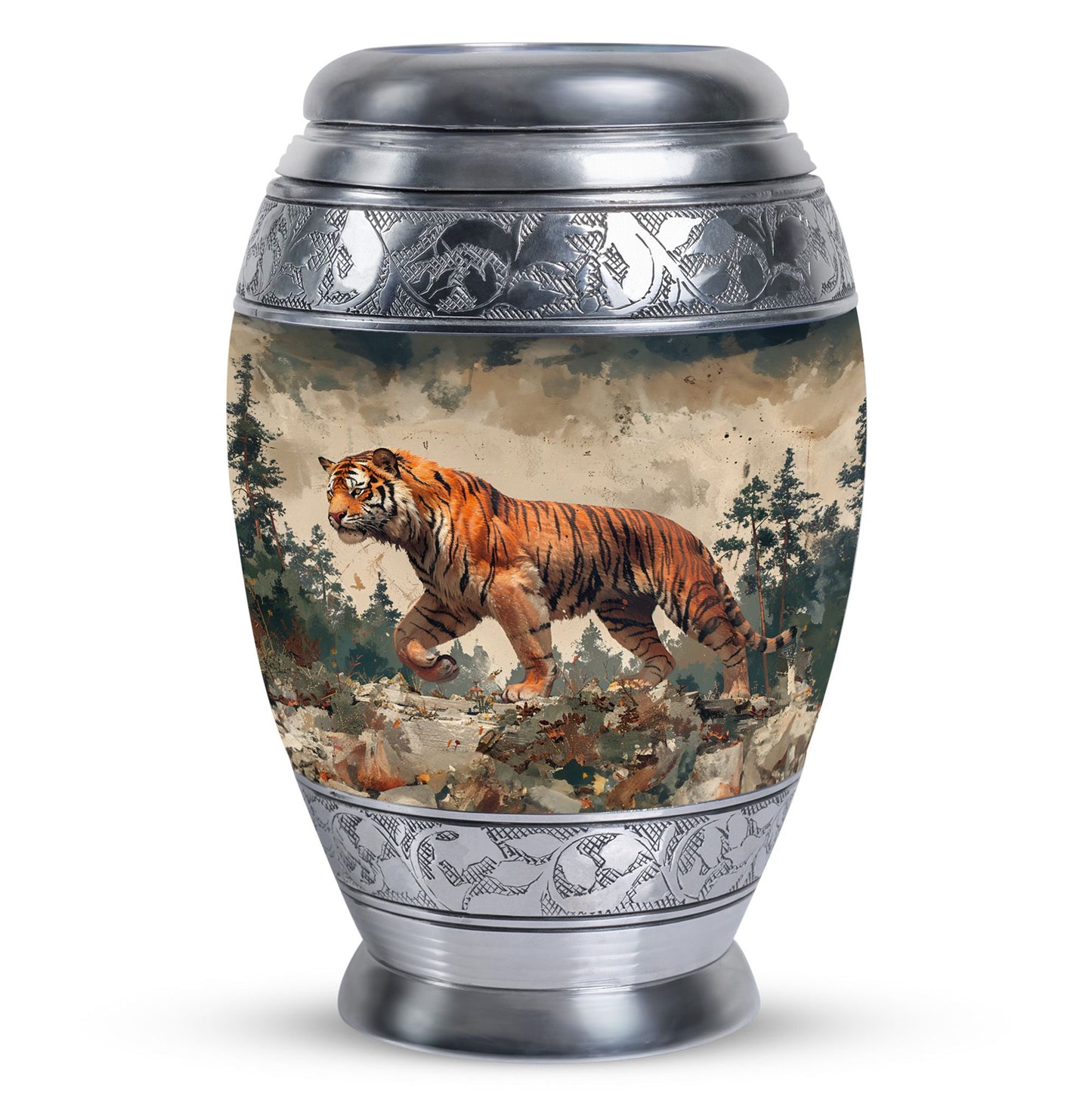 Personalized Tiger Cremation Urn for Adults - 10-inch, 200 cu in - Yatskia