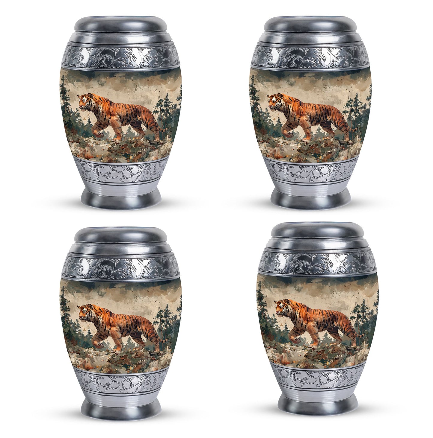 Personalized Tiger Cremation Urn for Adults - 10-inch, 200 cu in - Yatskia