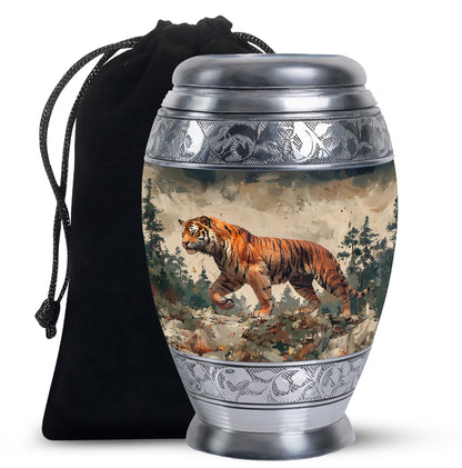 Personalized Tiger Cremation Urn for Adults - 10-inch, 200 cu in - Yatskia