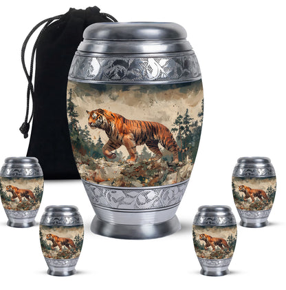 Personalized Tiger Cremation Urn for Adults - 10-inch, 200 cu in - Yatskia