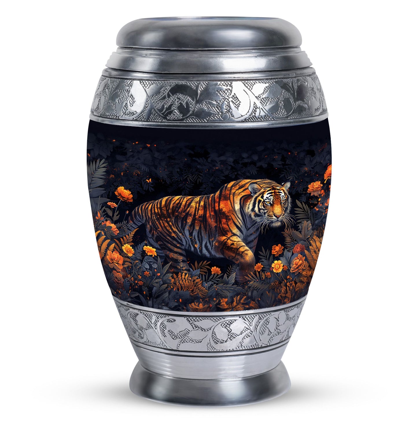Personalized Tiger Cremation Urn for Human Ashes - 10-inch, 200 cu in - Yatskia