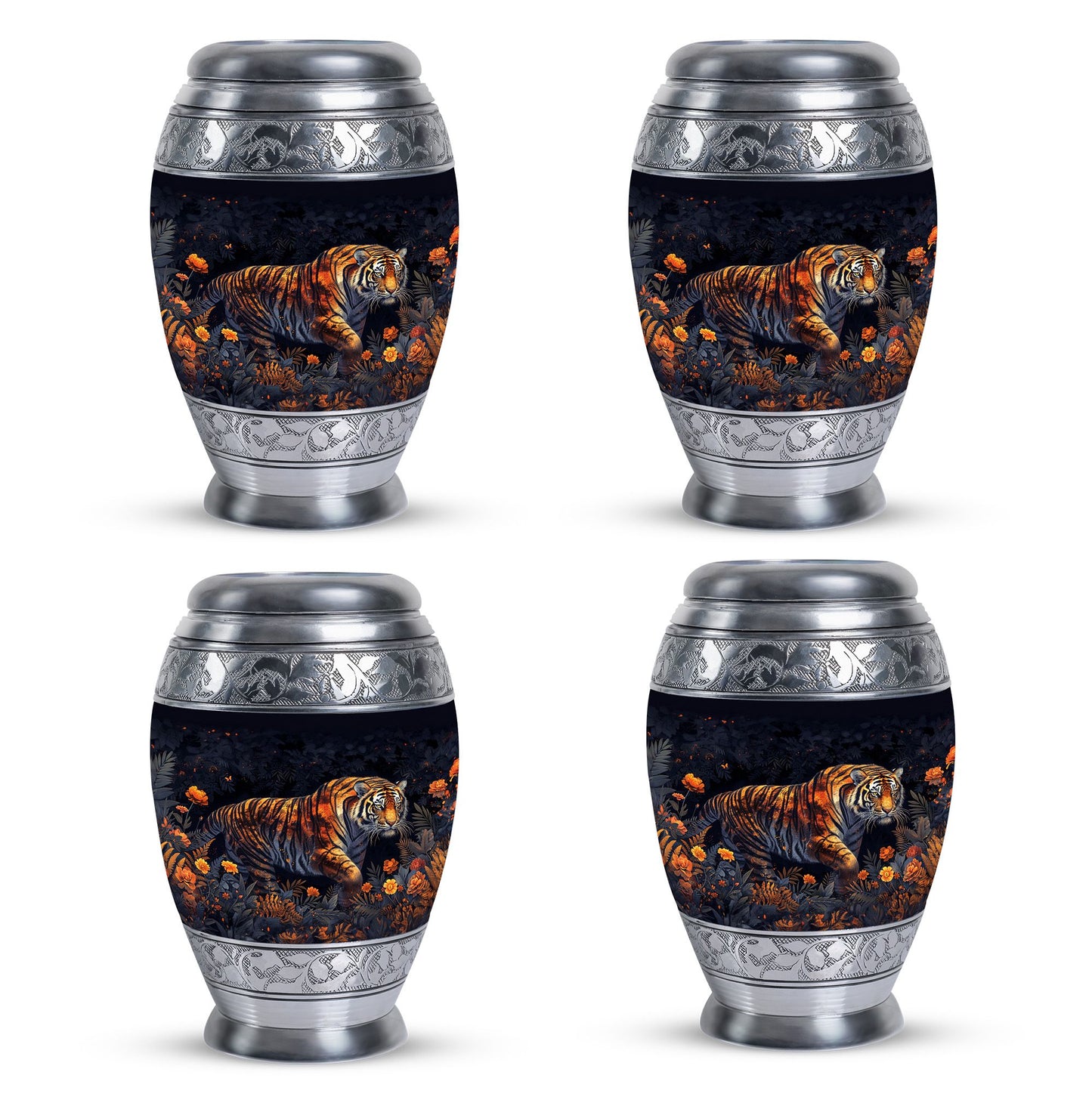 Personalized Tiger Cremation Urn for Human Ashes - 10-inch, 200 cu in - Yatskia