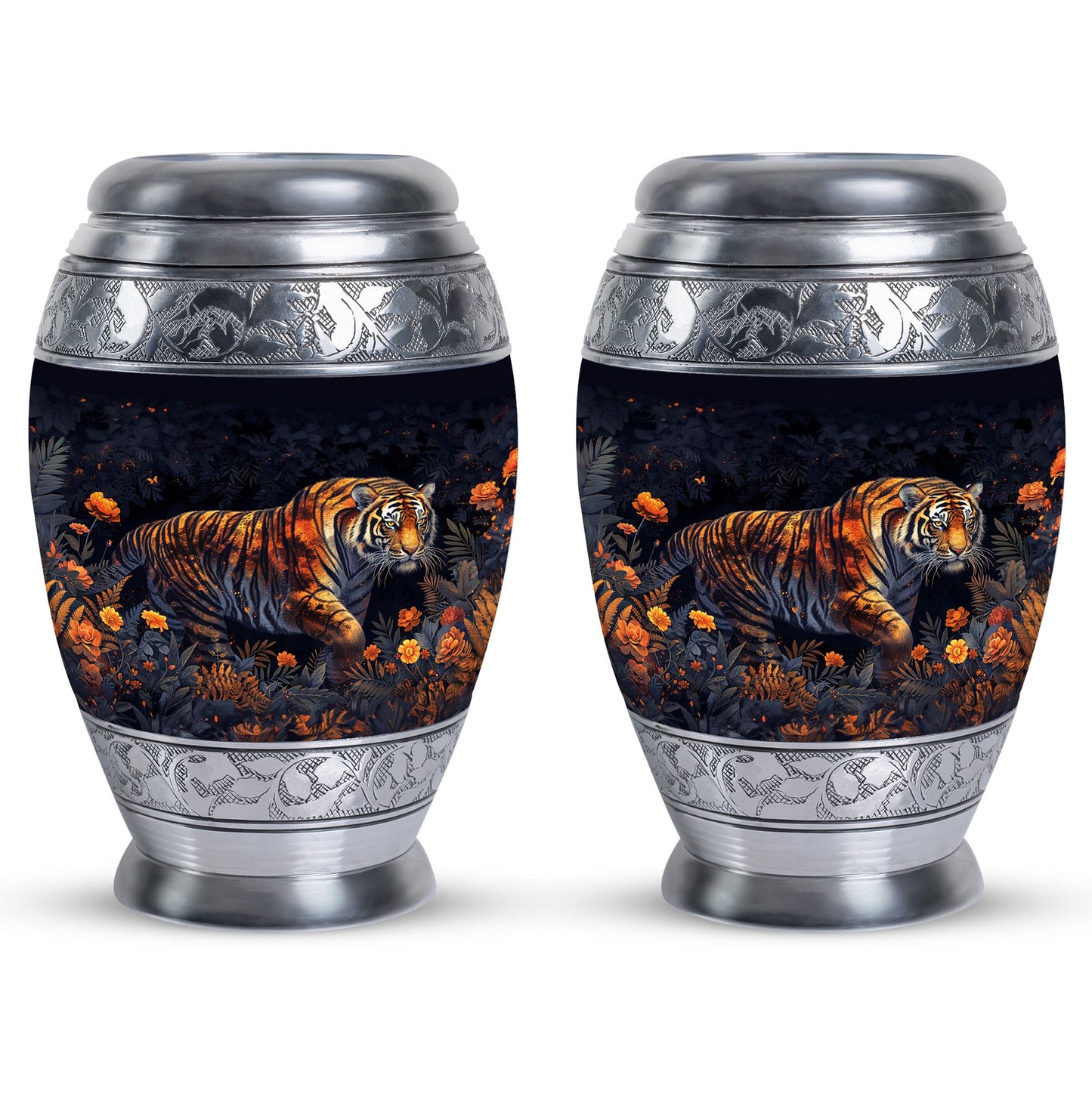 Personalized Tiger Cremation Urn for Human Ashes - 10-inch, 200 cu in - Yatskia