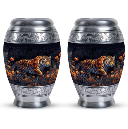 Personalized Tiger Cremation Urn for Human Ashes - 10-inch, 200 cu in - Yatskia