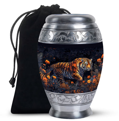 Personalized Tiger Cremation Urn for Human Ashes - 10-inch, 200 cu in - Yatskia