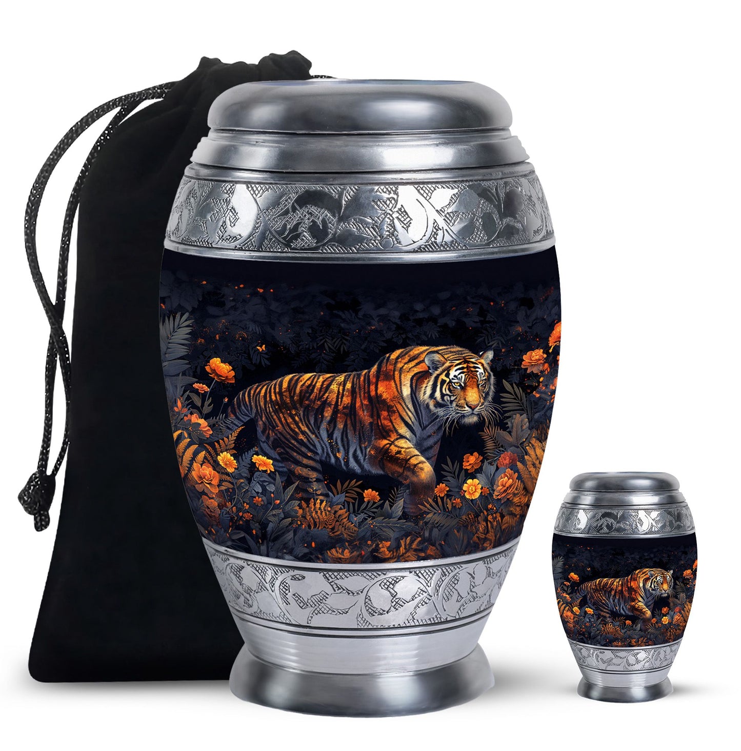 Personalized Tiger Cremation Urn for Human Ashes - 10-inch, 200 cu in - Yatskia