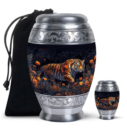 Personalized Tiger Cremation Urn for Human Ashes - 10-inch, 200 cu in - Yatskia