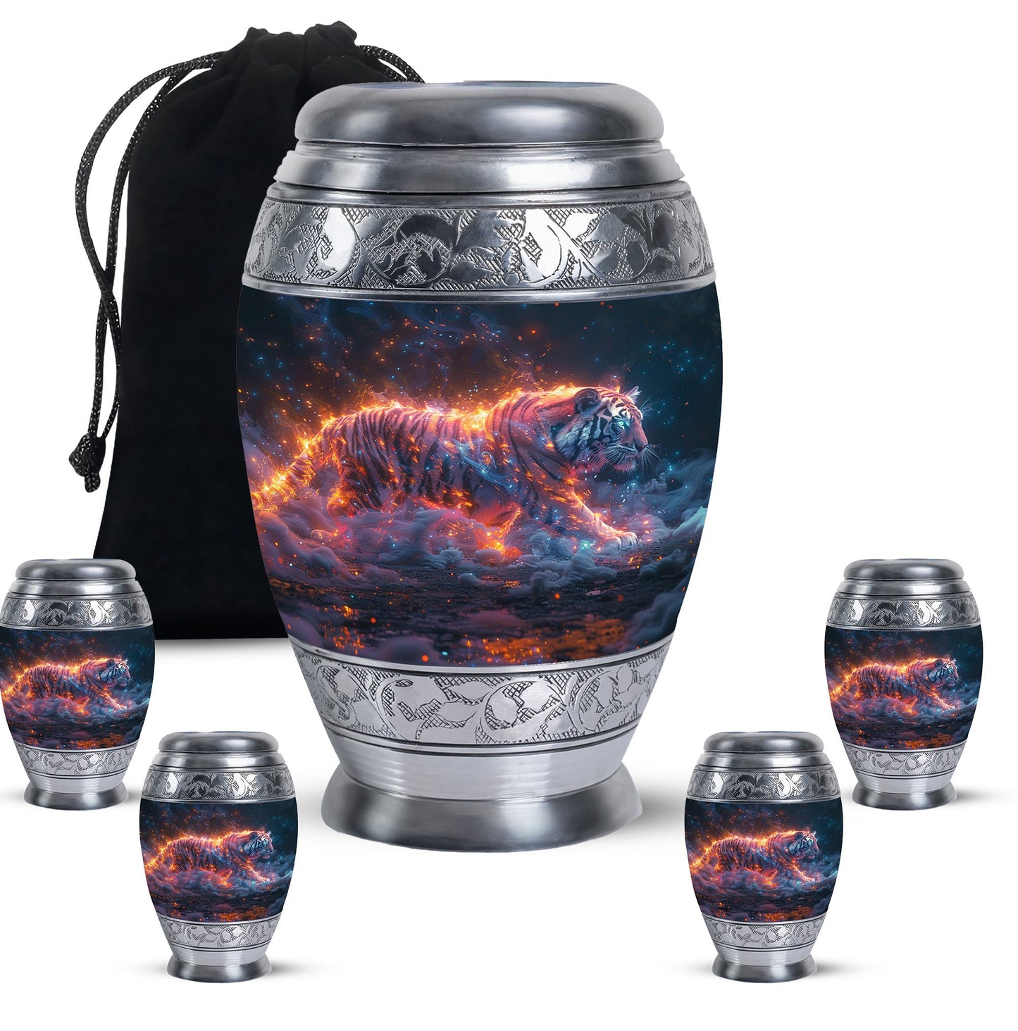 Personalized Tiger Cremation Urn for Adult - 10-inch, 200 cu in - Yatskia