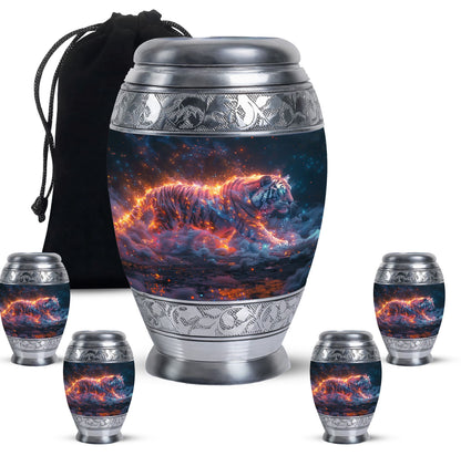 Personalized Tiger Cremation Urn for Adult - 10-inch, 200 cu in - Yatskia