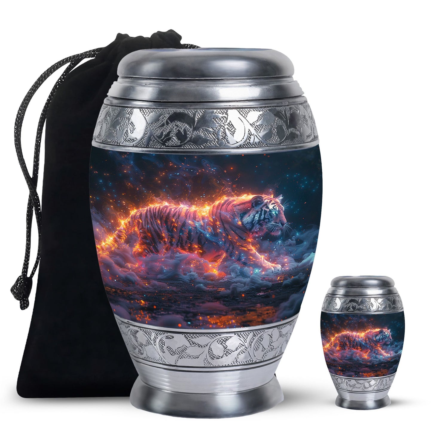 Personalized Tiger Cremation Urn for Adult - 10-inch, 200 cu in - Yatskia