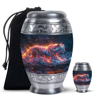 Personalized Tiger Cremation Urn for Adult - 10-inch, 200 cu in - Yatskia