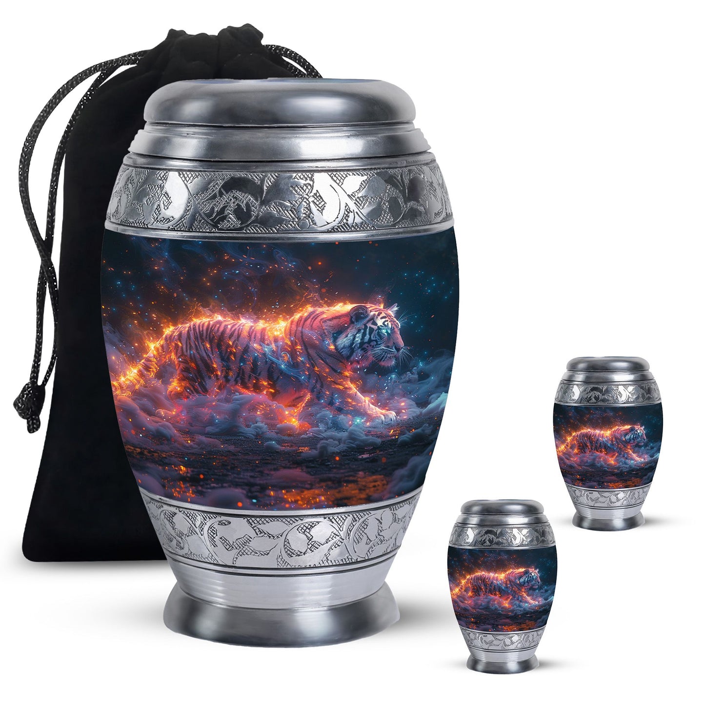 Personalized Tiger Cremation Urn for Adult - 10-inch, 200 cu in - Yatskia