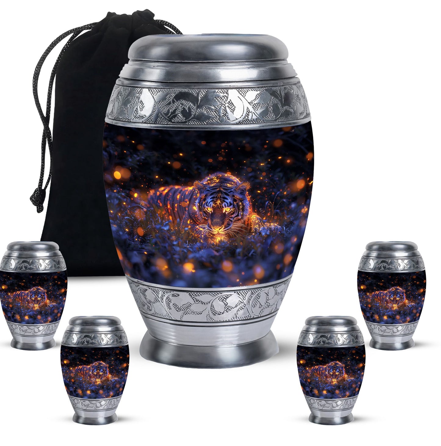 Personalized Tiger Cremation Urn for Mom - 10-inch, 200 cu in - Yatskia