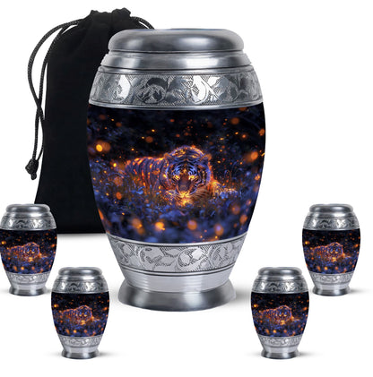 Personalized Tiger Cremation Urn for Mom - 10-inch, 200 cu in - Yatskia