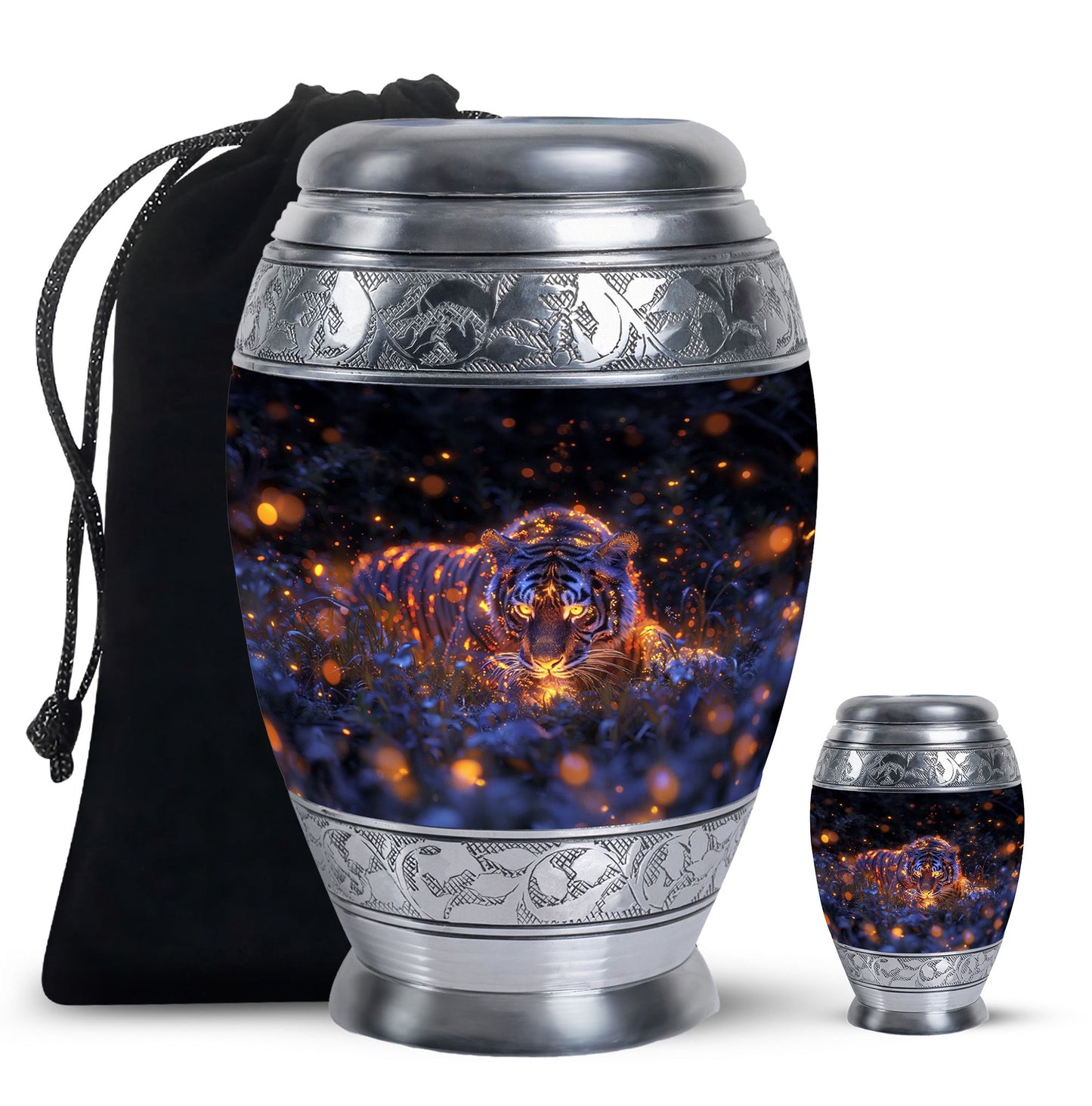Personalized Tiger Cremation Urn for Mom - 10-inch, 200 cu in - Yatskia