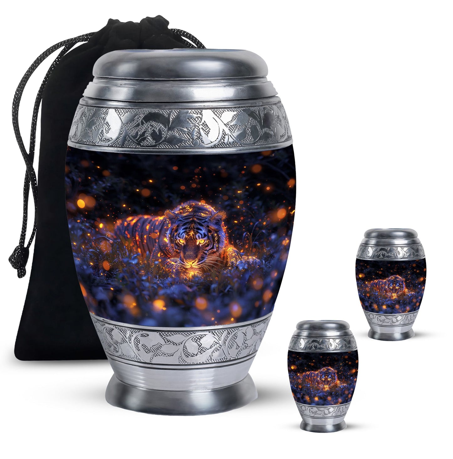 Personalized Tiger Cremation Urn for Mom - 10-inch, 200 cu in - Yatskia
