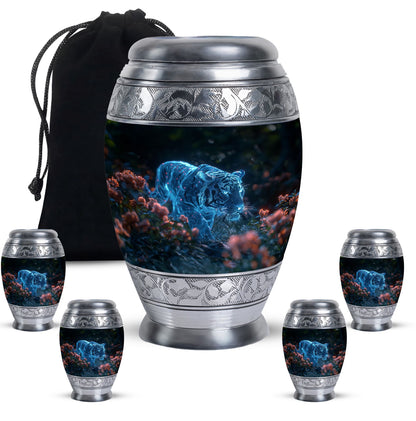 Personalized Tiger Keepsake Urn for Human Ashes - 10-inch, 200 cu in - Yatskia
