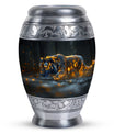 Hunger Tiger Black Cremation Urn - Urns For Human Ashes Large Adult