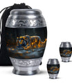 Hunger Tiger Black Cremation Urn - Urns For Human Ashes Large Adult