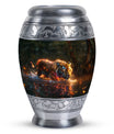 Black Tiger Cremation Urn with Artistic Design - Unique Urn for Ashes