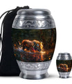 Black Tiger Cremation Urn with Artistic Design - Unique Urn for Ashes