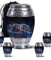 Blue Tiger Design Cremation Urn - Large Urns For Female & Male