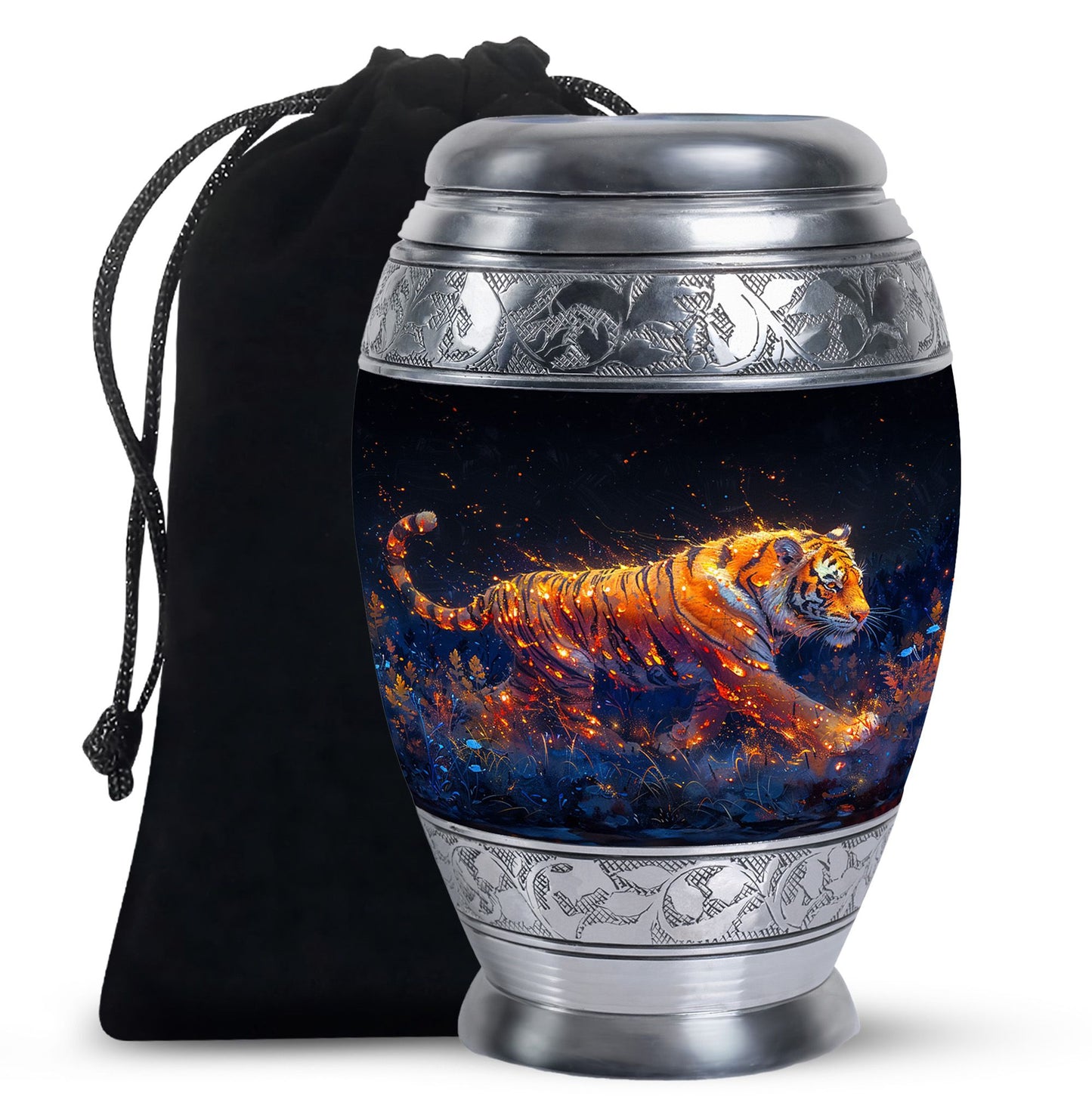 Personalized Tiger Cremation Urn for Mom - 10-inch, 200 cu in - Yatskia