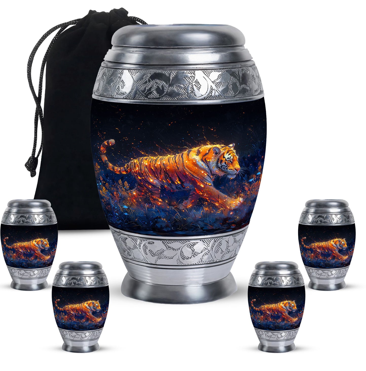 Personalized Tiger Cremation Urn for Mom - 10-inch, 200 cu in - Yatskia