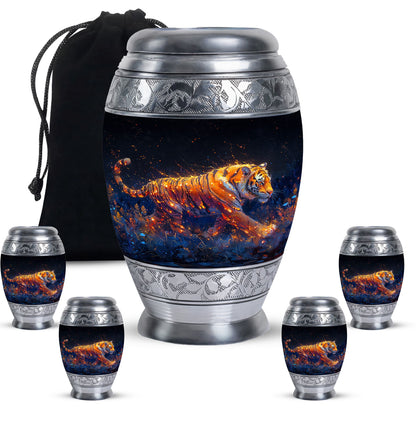 Personalized Tiger Cremation Urn for Mom - 10-inch, 200 cu in - Yatskia