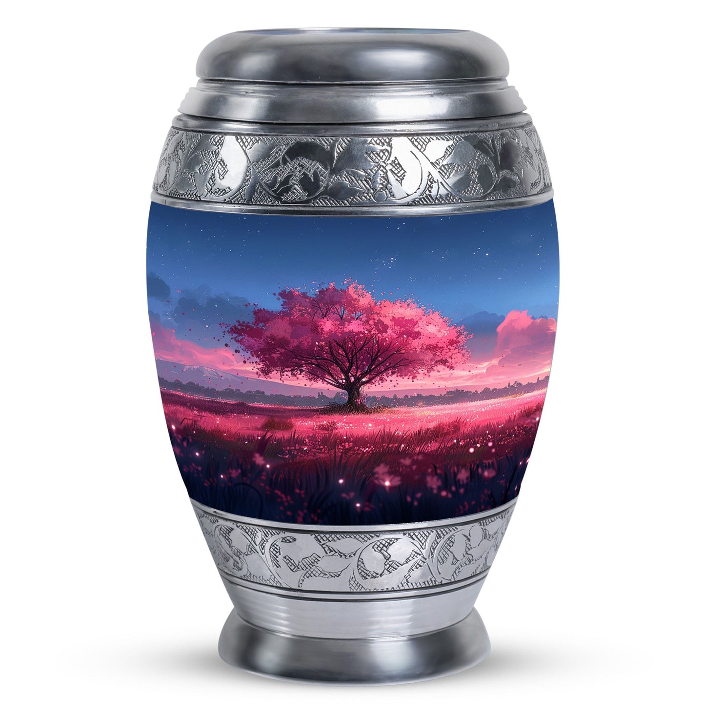 Pink Personalized Tree of Life Cremation Urn for Human Ashes - 10-inch, 200 cu in - Yatskia